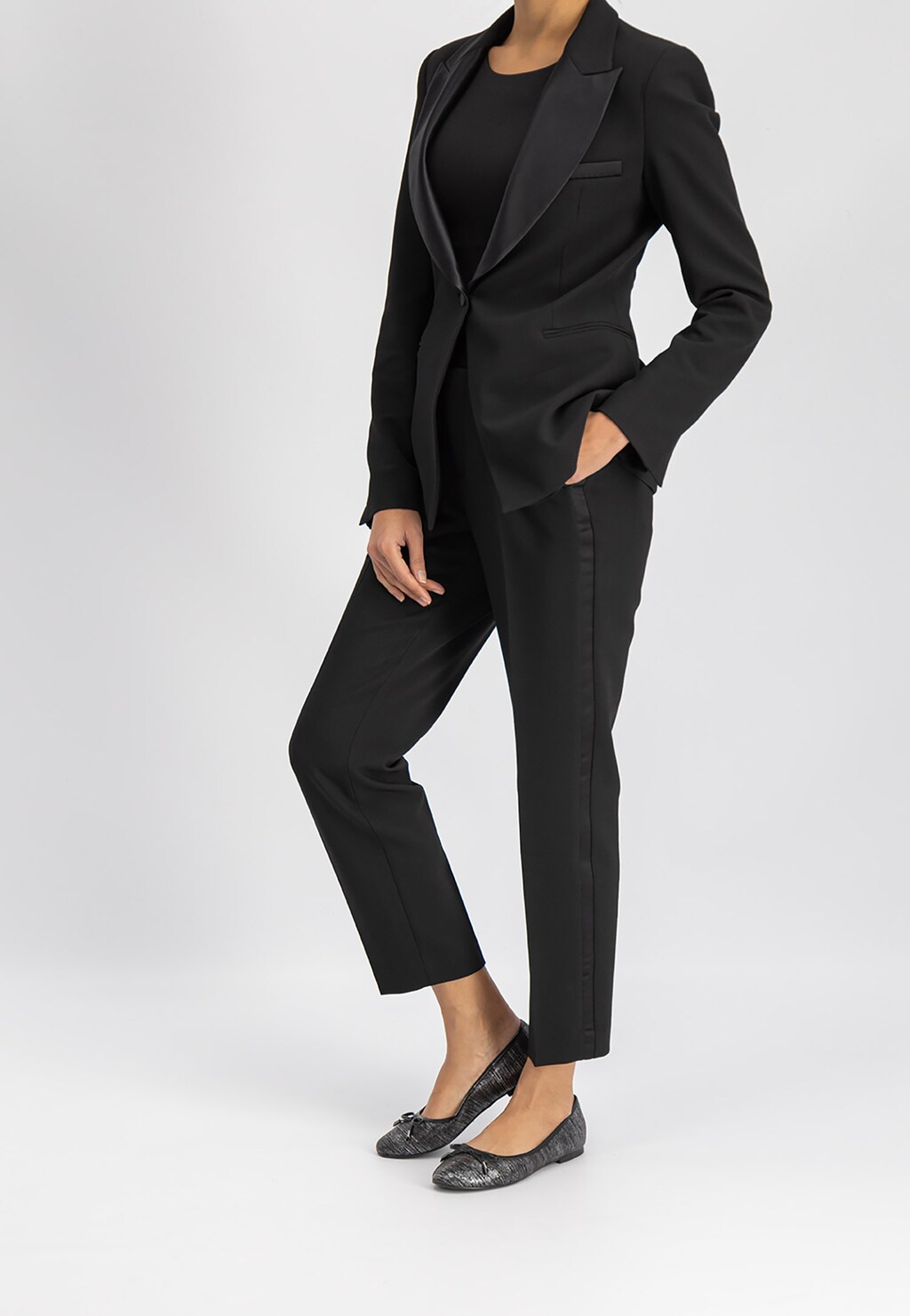 Tmavě stříbrné dámské baleríny 7428-69 Widok 1