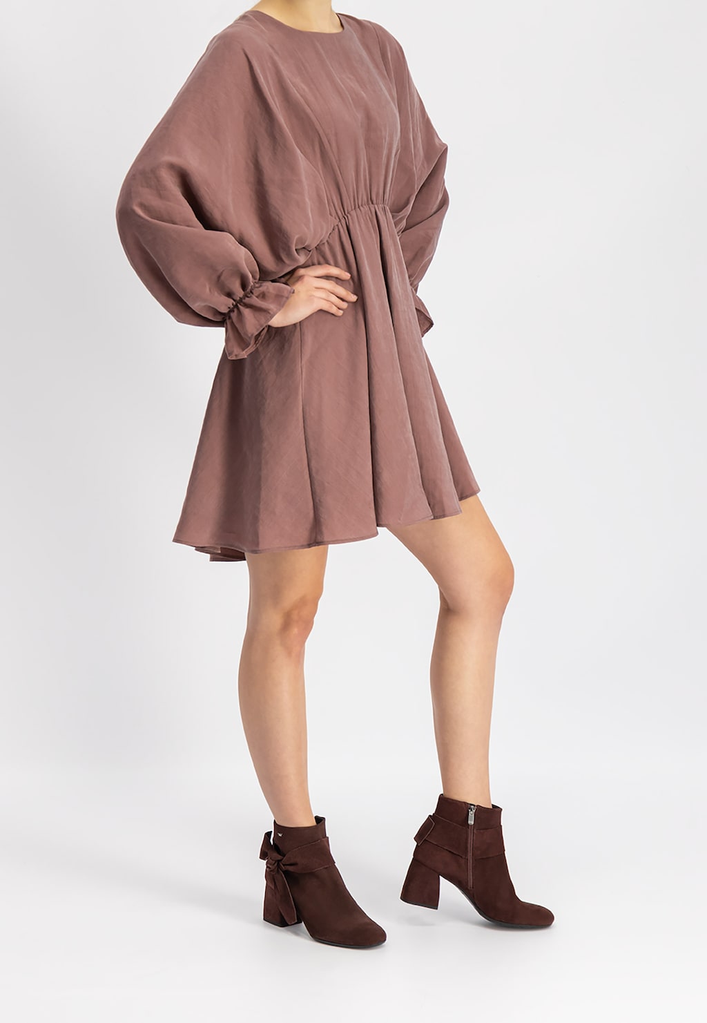 Bordowe botki damskie 8586-65 Widok 1