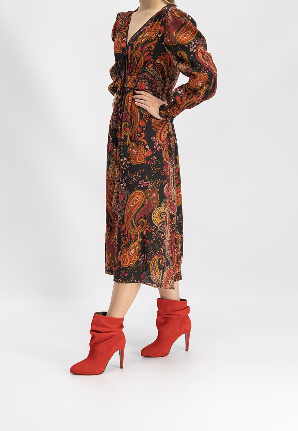 Czerwone botki damskie 9532-65 Widok 1