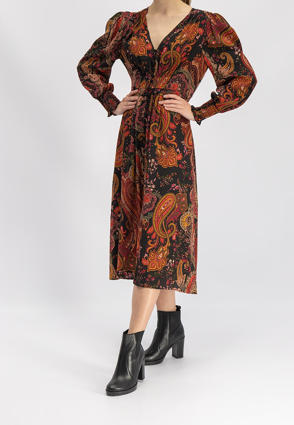 Czarne botki damskie 9539-51 Widok 1