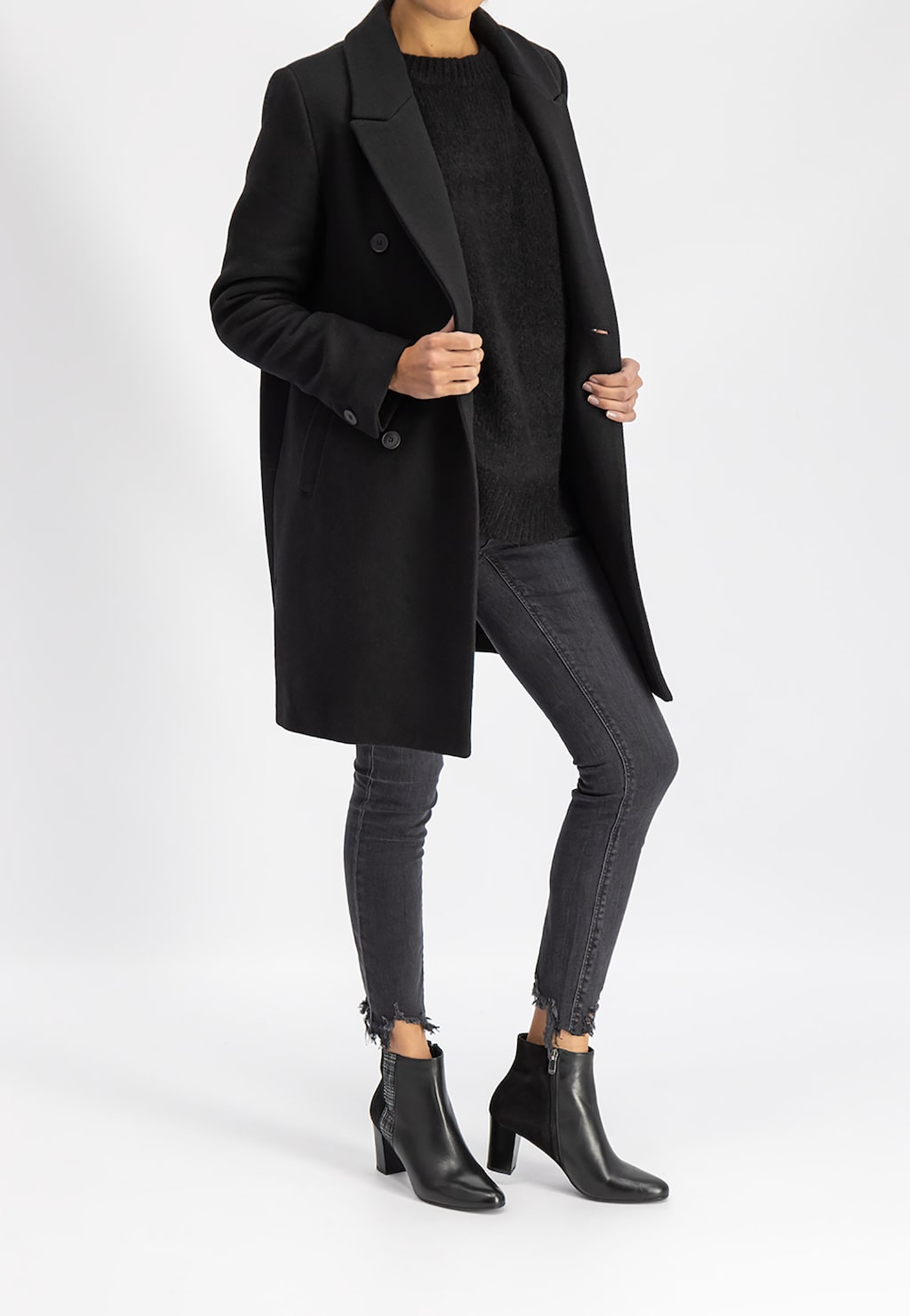 Členková dámska obuv z kombinácie velúrovej a lícovej kože 9547-71 Widok 1