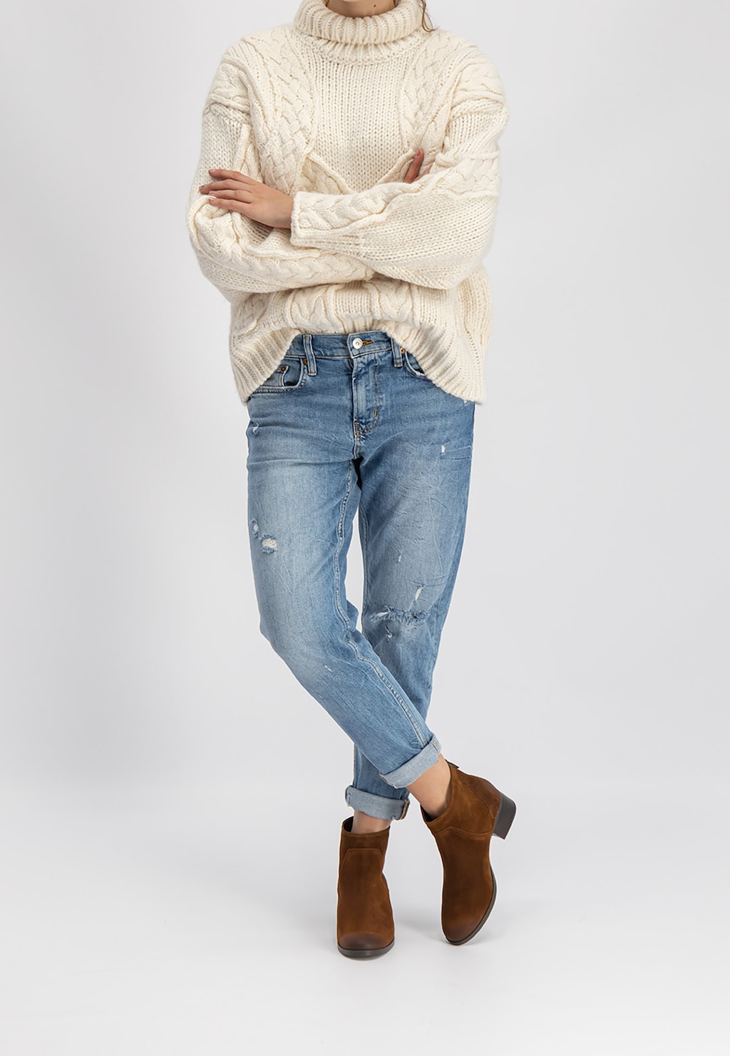 Brązowe botki damskie 9567-62 Widok 1