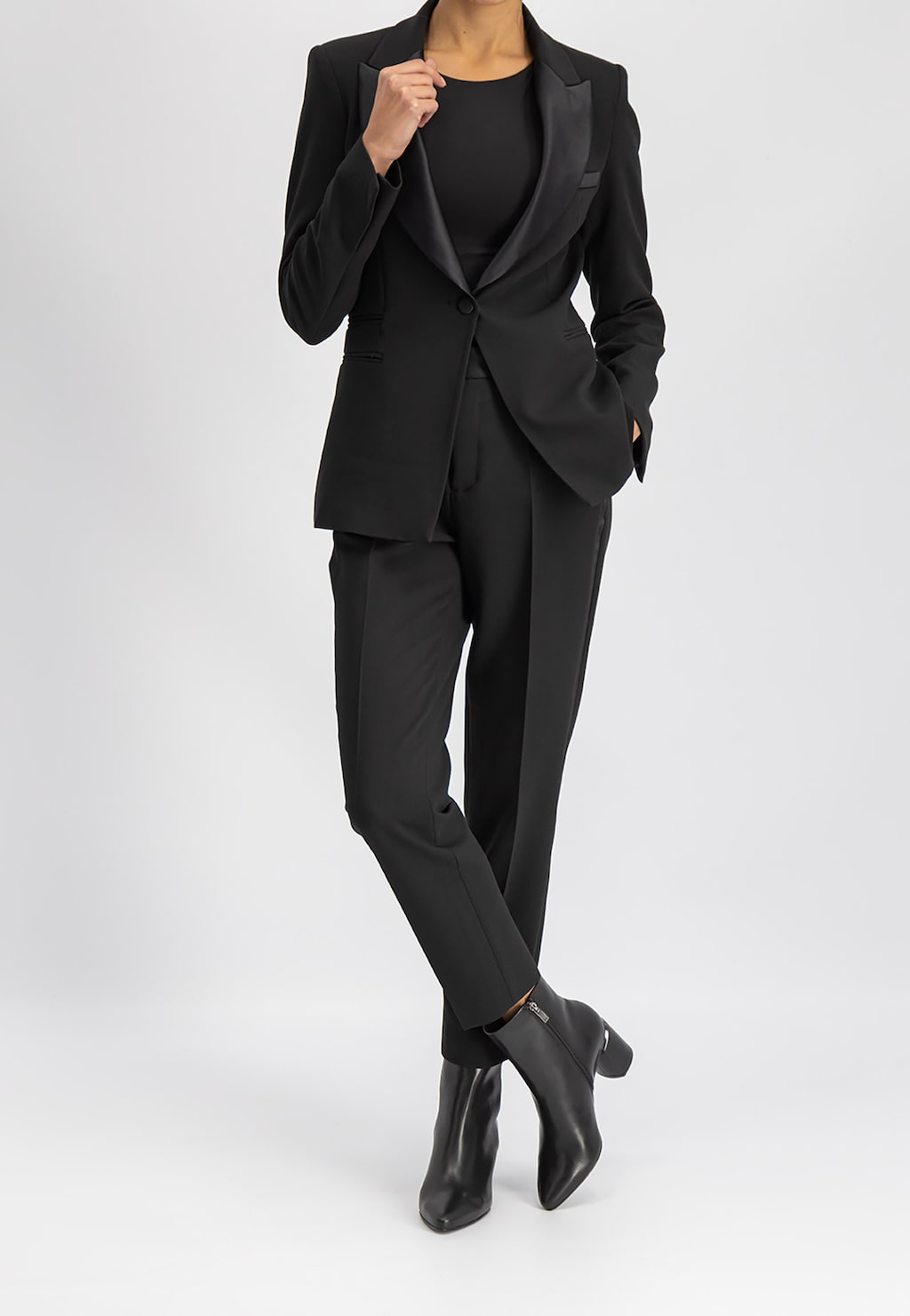 Czarne botki damskie 9590-51 Widok 1