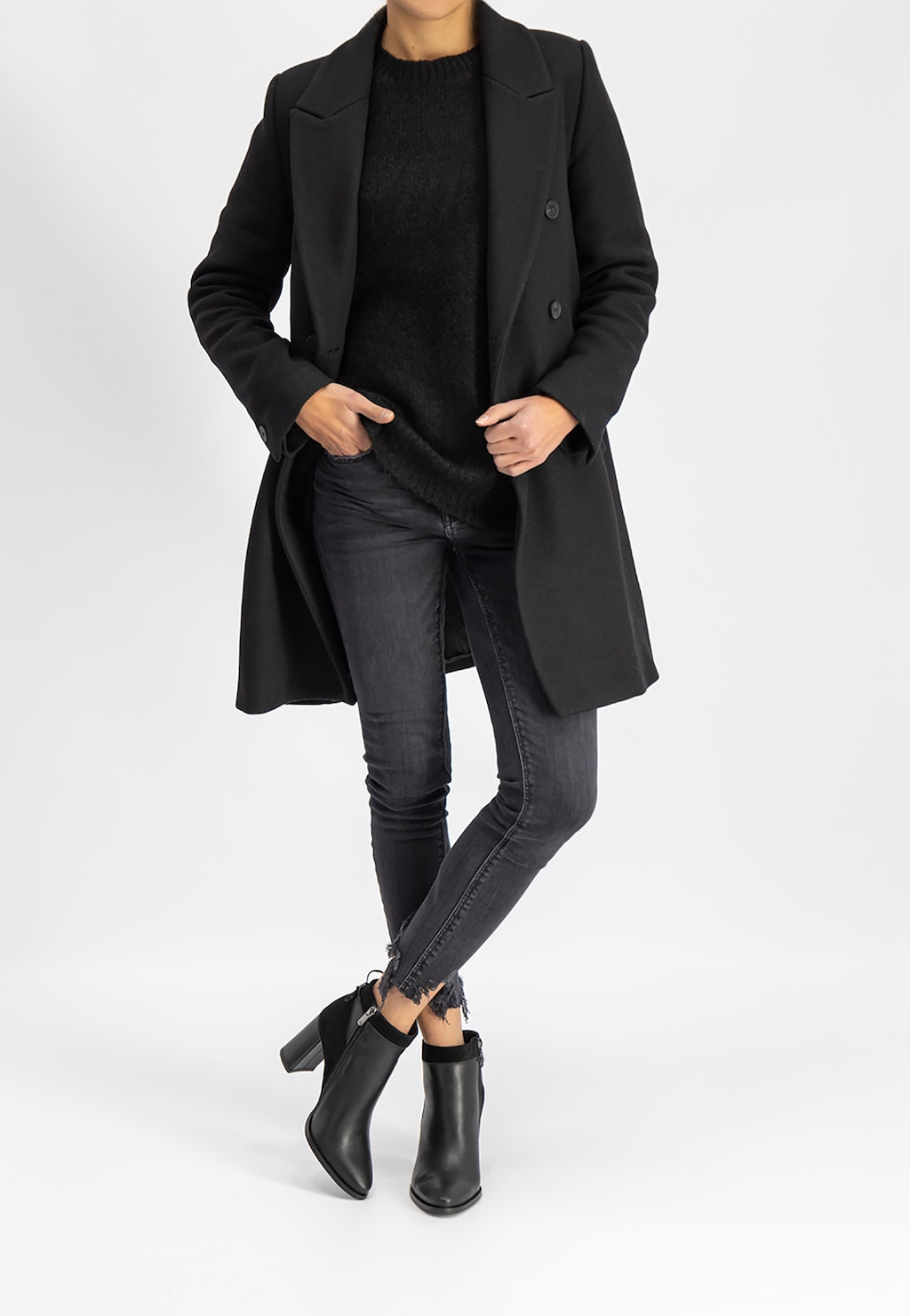 Czarne botki damskie 9591-71 Widok 1