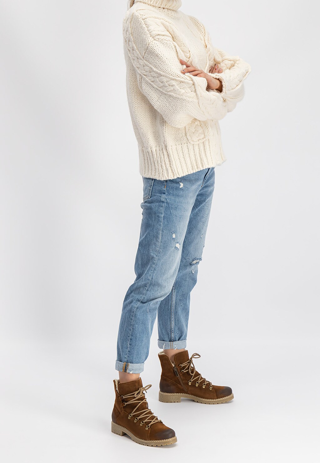 Brązowe botki damskie 9626-62 Widok 1