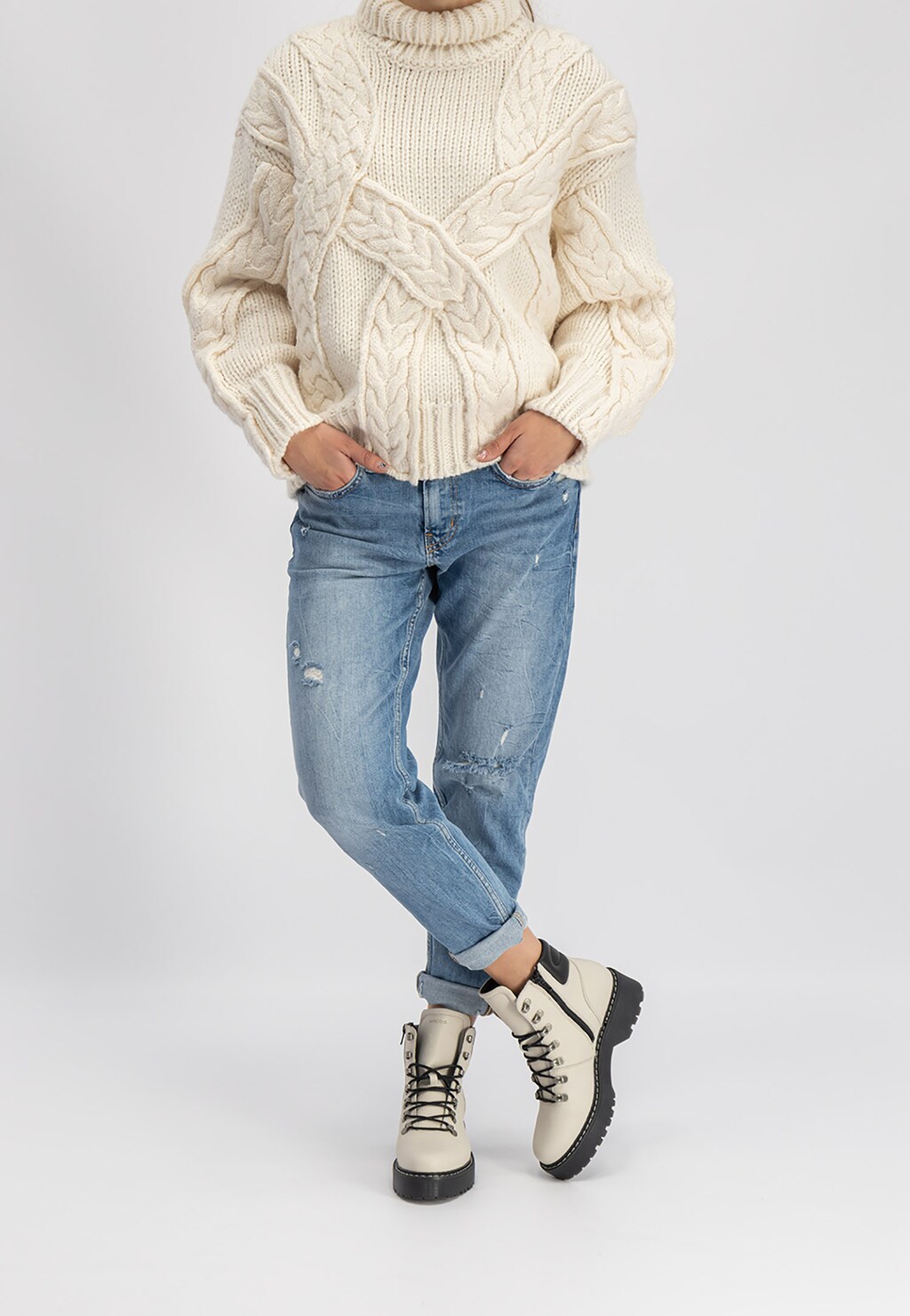 Białe trzewiki damskie 9632-59 Widok 1