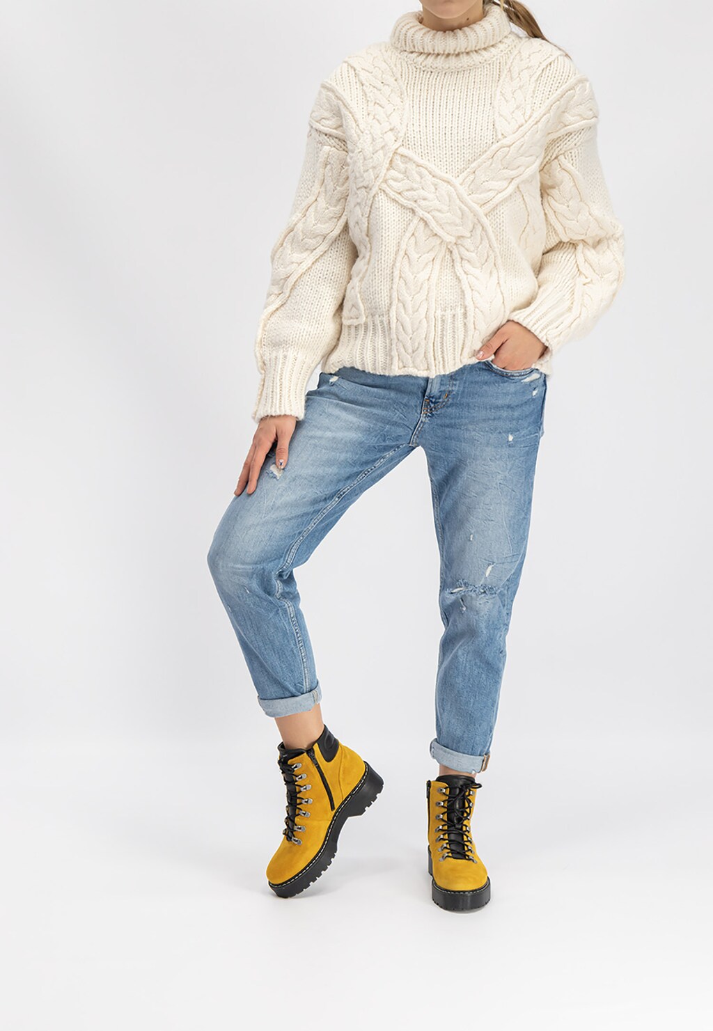 Żółte trzewiki damskie 9632-78 Widok 1