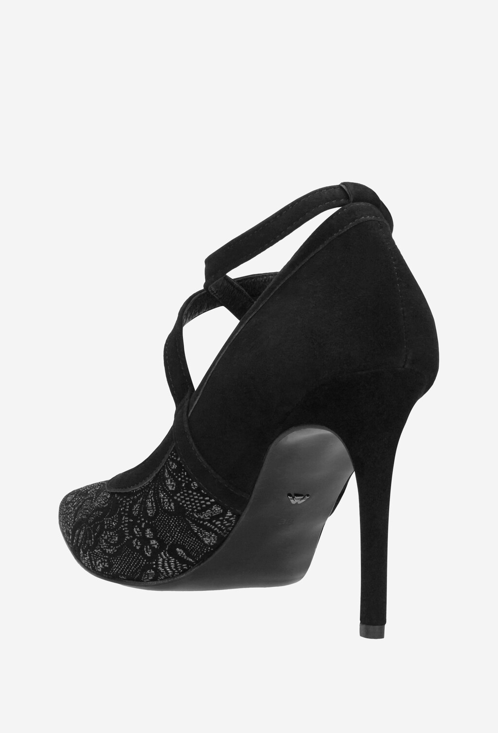 Czarne czółenka damskie 35005-61 Widok 3