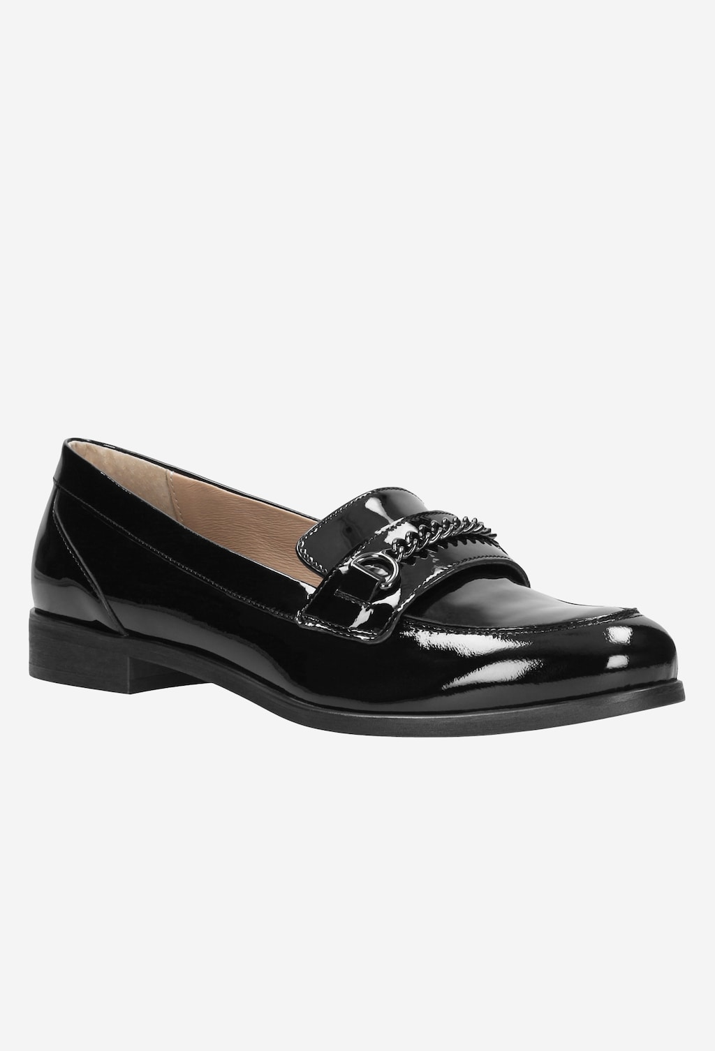 Czarne lakierowane półbuty damskie 46012-31 Widok 3