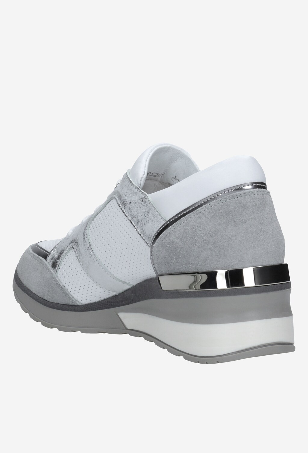 Strieborné kožené dámske športové tenisky na každý deň 46029-59 Widok 4