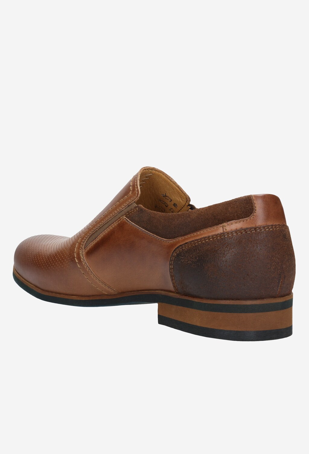 Pánske poltopánky na bežný deň z hnedej prírodnej kože 10011-73 Widok 3