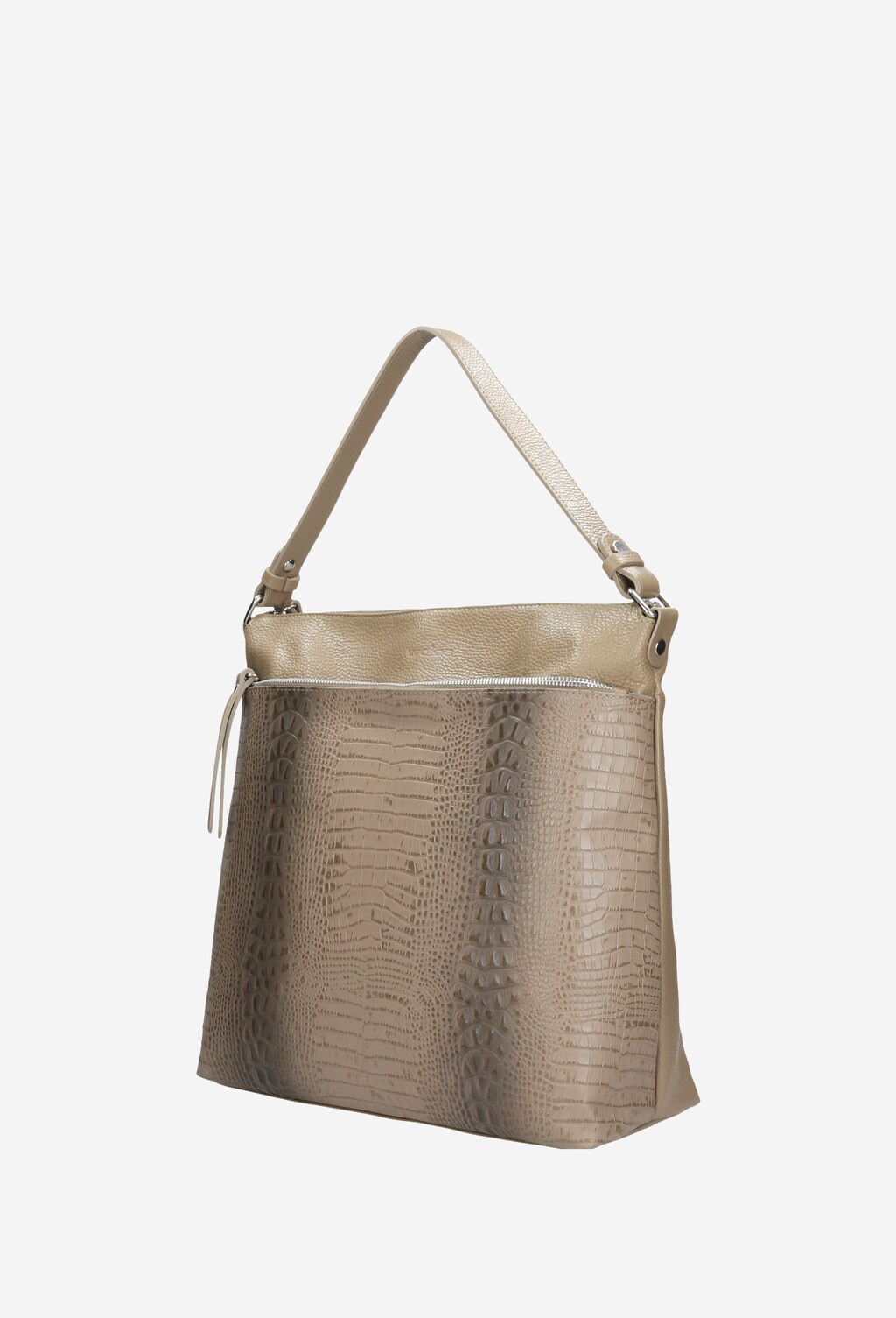 Beżowa torebka z krokodylim motywem 80028-54 Widok 3