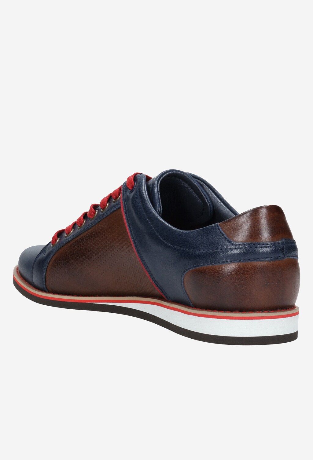 Granatowo-brązowe półbuty męskie 10029-56 Widok 4