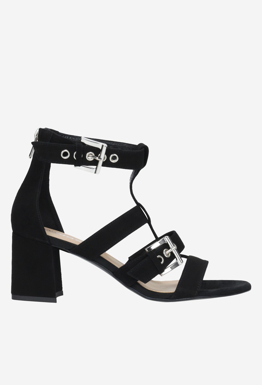 Czarne sandały damskie na wygodnym obcasie 76033-61 Widok 1