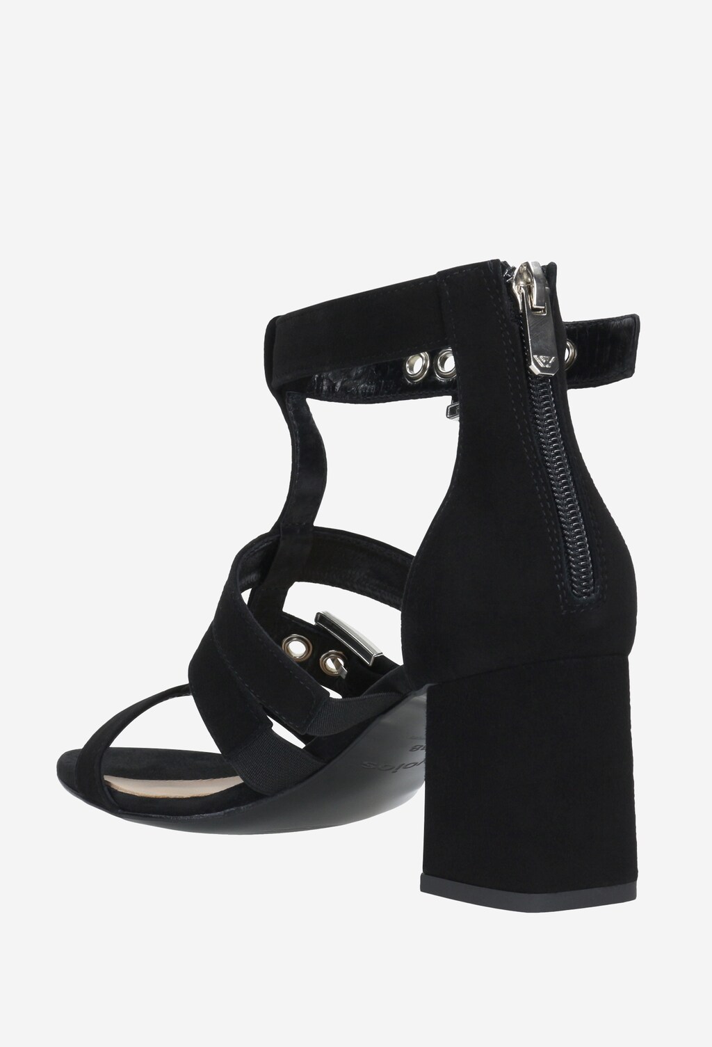 Czarne sandały damskie na wygodnym obcasie 76033-61 Widok 3