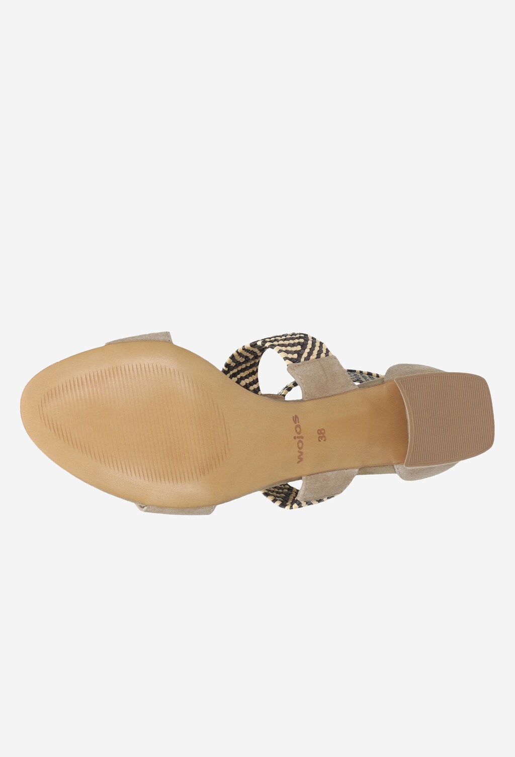 Beżowe sandały damskie z plecionymi ozdobnymi paskami 76034-84 Widok 5