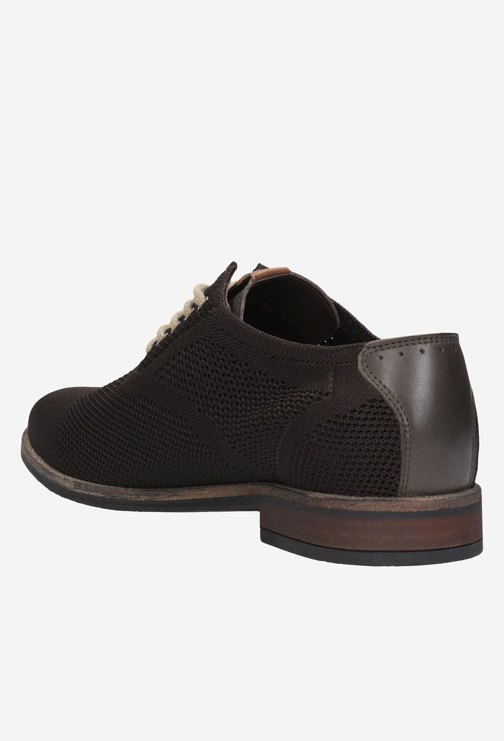 Brązowe półbuty męskie z łączonych materiałów 9064-82 Widok 3