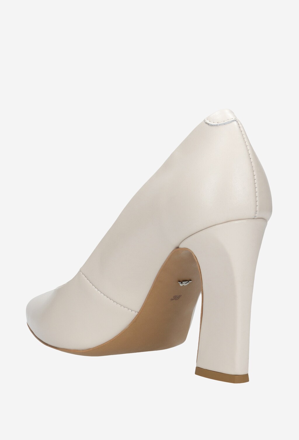 Béžové luxusné lodičky na vysokom podpätku 35013-54 Widok 4