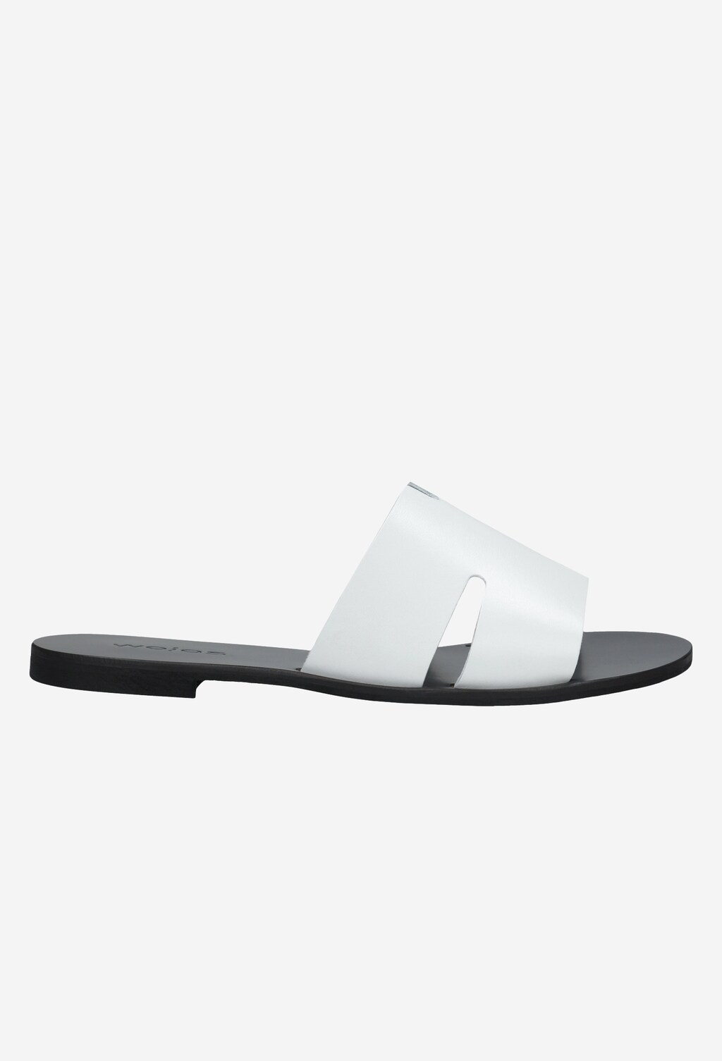 Białe klapki damskie z czarną podeszwą 74008-59 Widok 2