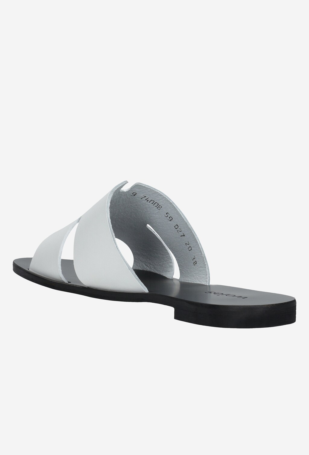 Białe klapki damskie z czarną podeszwą 74008-59 Widok 4