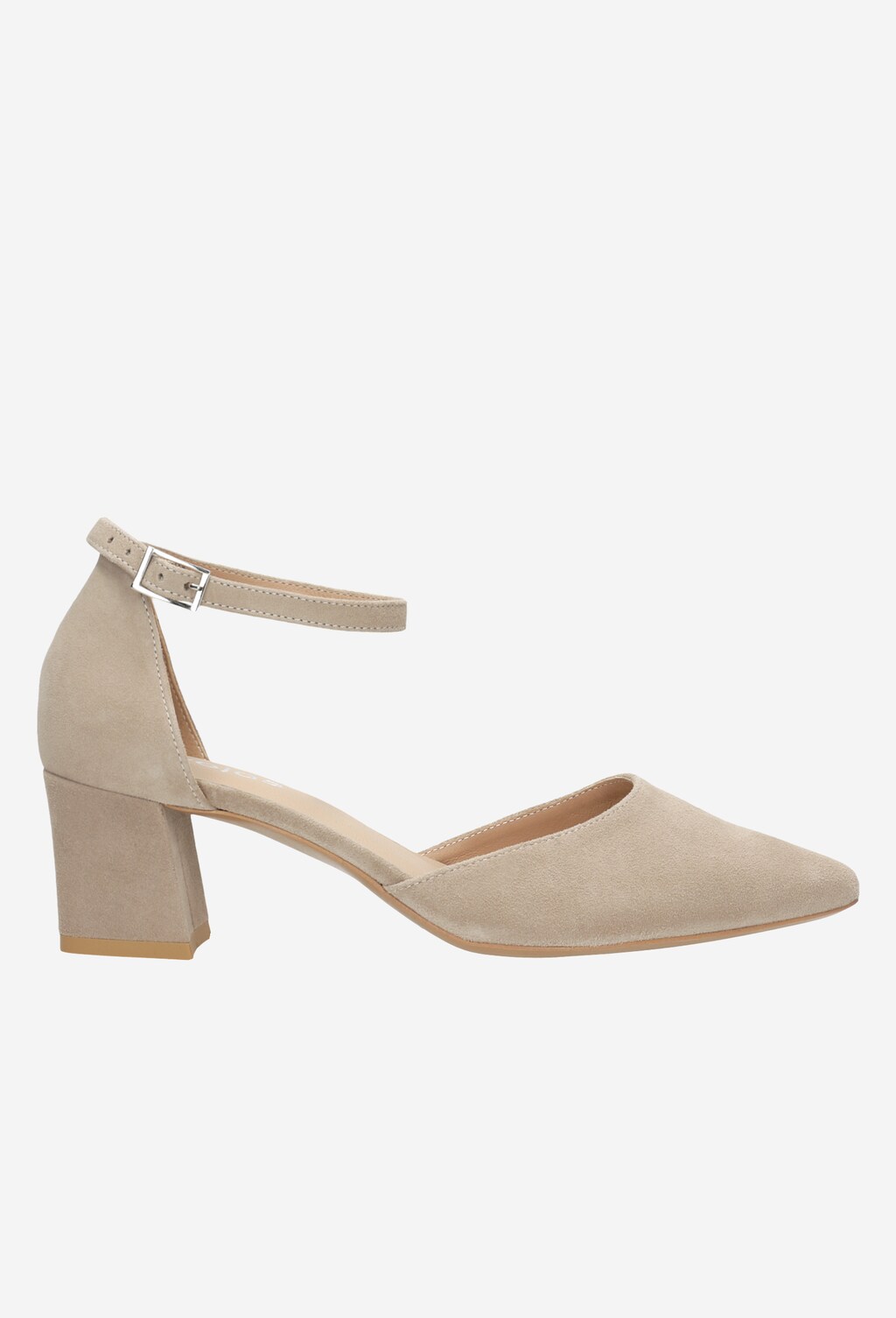 Beżowe czółenka z obcasem na słupku 35038-64 Widok 2