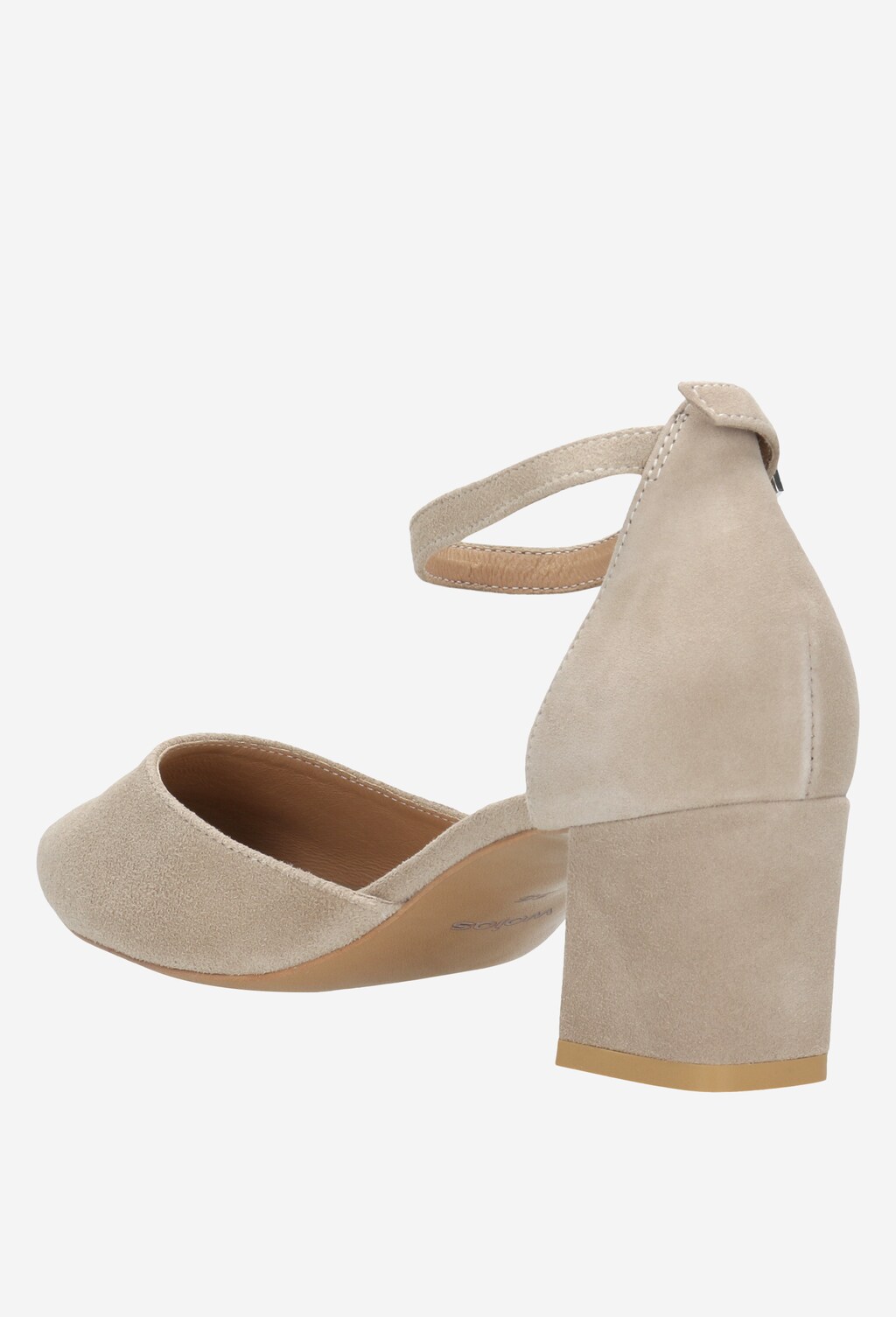 Beżowe czółenka z obcasem na słupku 35038-64 Widok 4