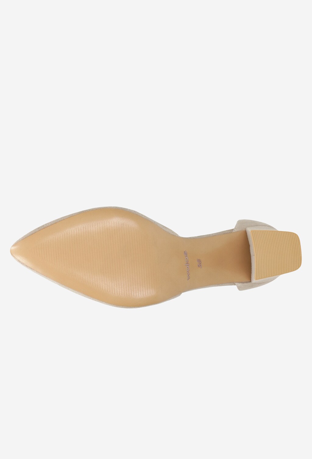 Beżowe czółenka z obcasem na słupku 35038-64 Widok 6