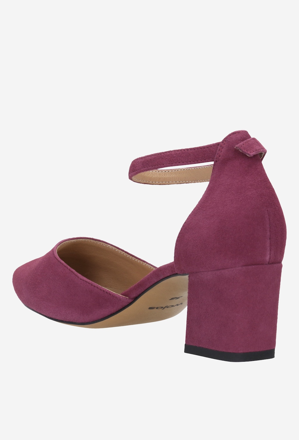 Amarantowe czółenka na niskim słupku 35038-67 Widok 4