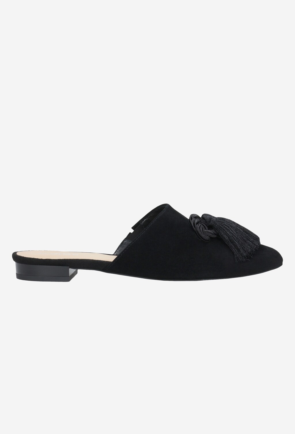 Czarne klapki damskie z frędzlem - limited edition 74012-61 Widok 2