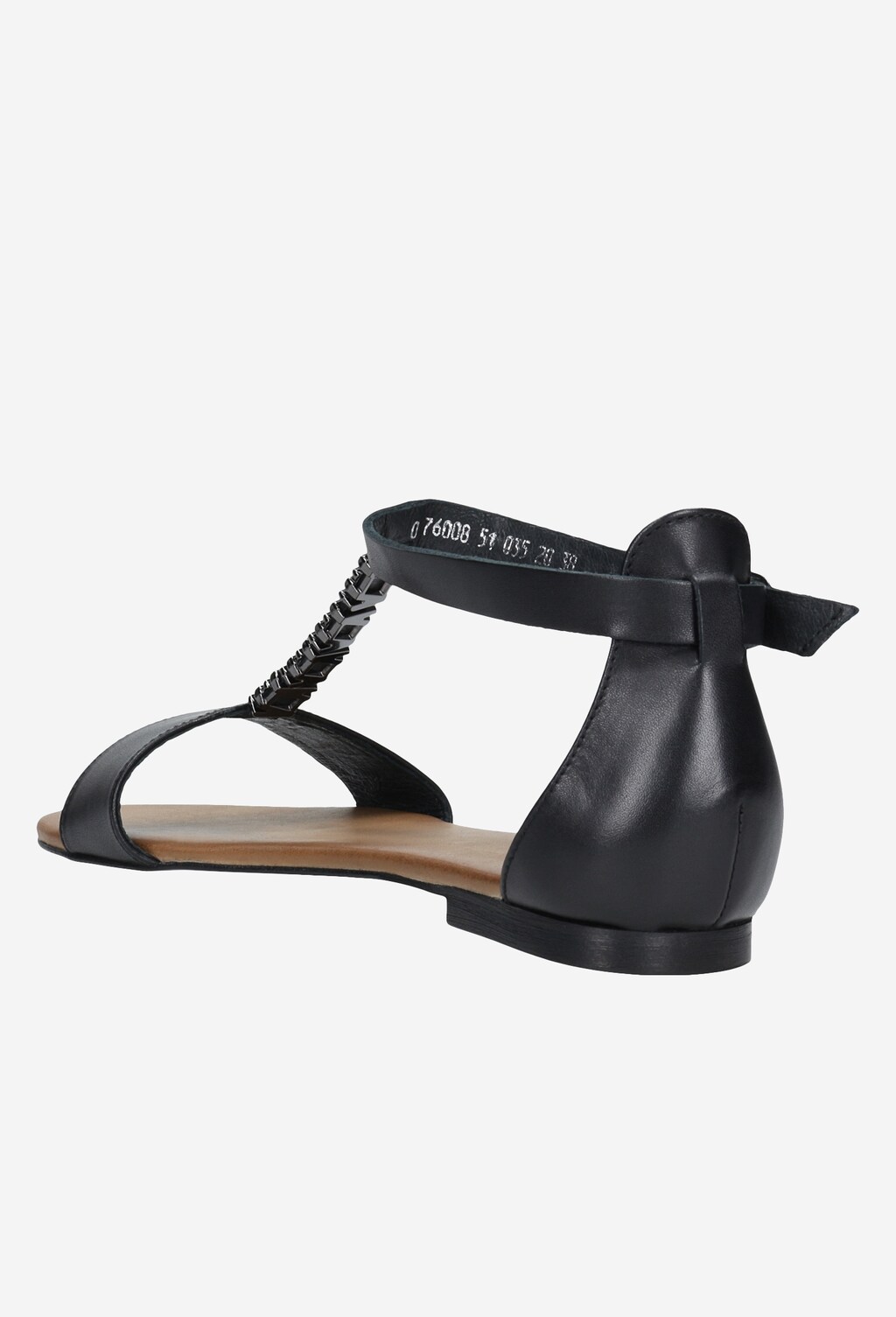 Kožené sandály dámské v černém provedení 76008-51 Widok 4