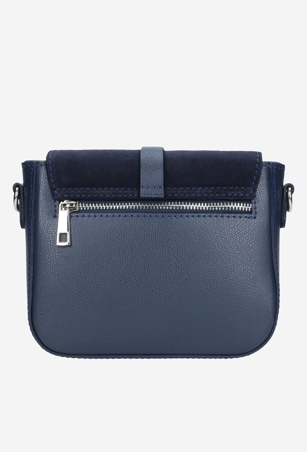 Mała granatowa torebka ze skóry licowej i dwoiny welurowej 80006-76 Widok 3