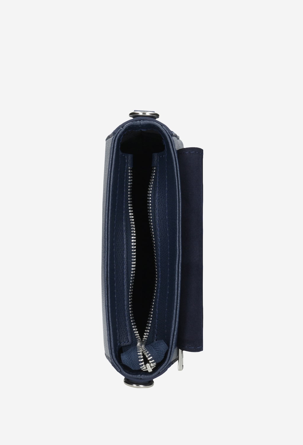 Mała granatowa torebka ze skóry licowej i dwoiny welurowej 80006-76 Widok 5