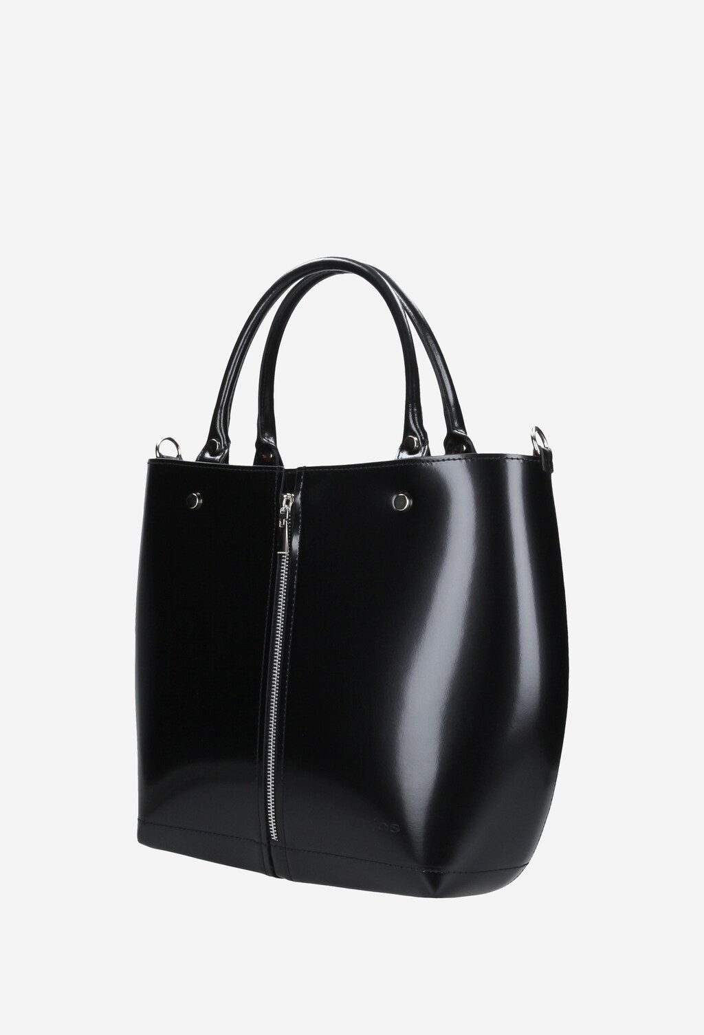 Czarna torebka damska kuferek ze skóry licowej 80014-51 Widok 2