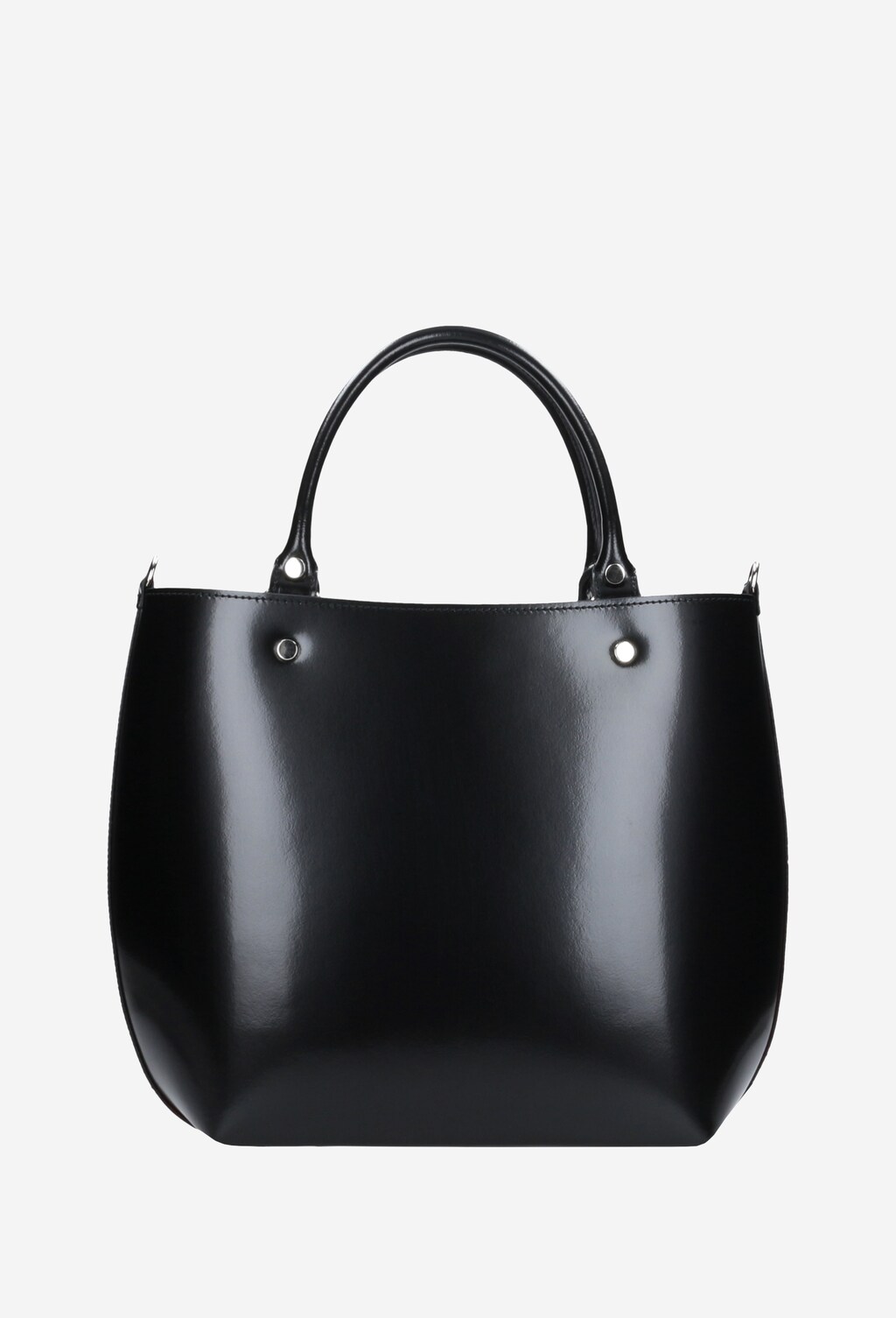 Czarna torebka damska kuferek ze skóry licowej 80014-51 Widok 3