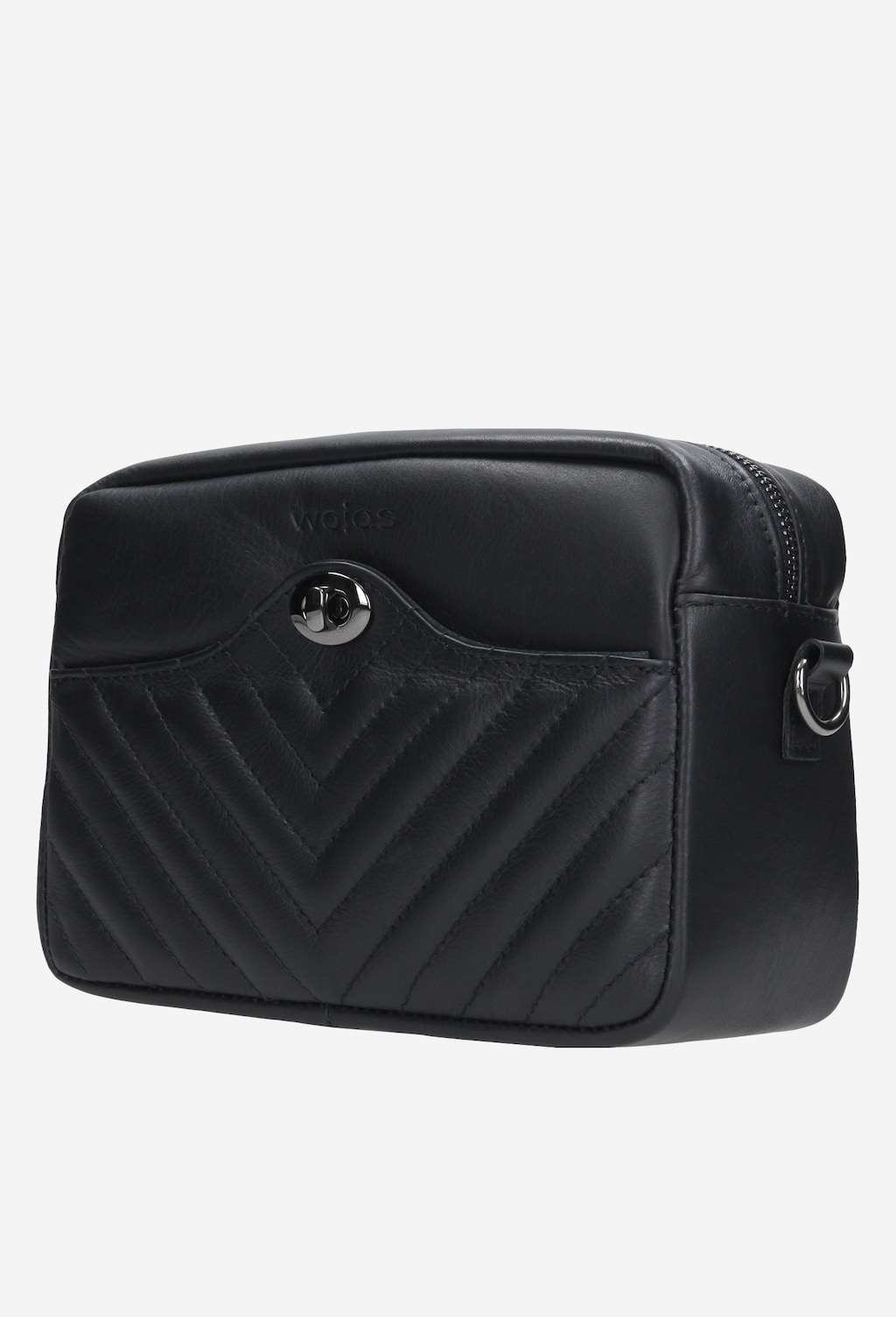 Mała czarna torebka z pikowaną w jodełkę skórą 80049-51 Widok 2