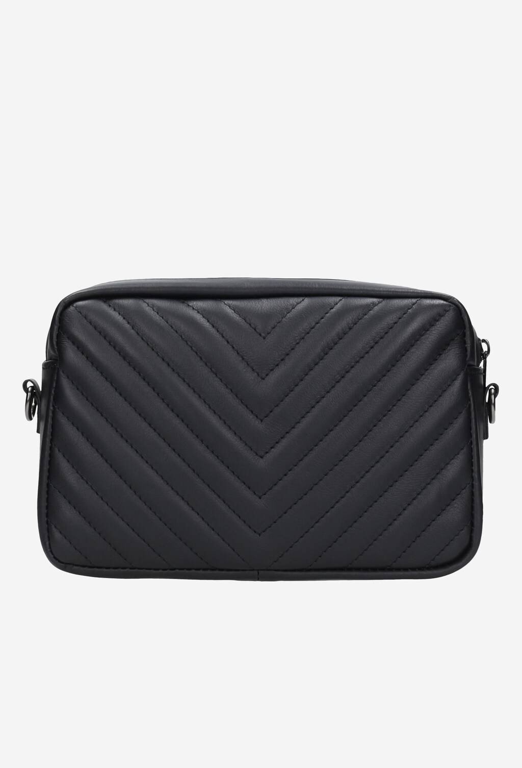 Mała czarna torebka z pikowaną w jodełkę skórą 80049-51 Widok 3