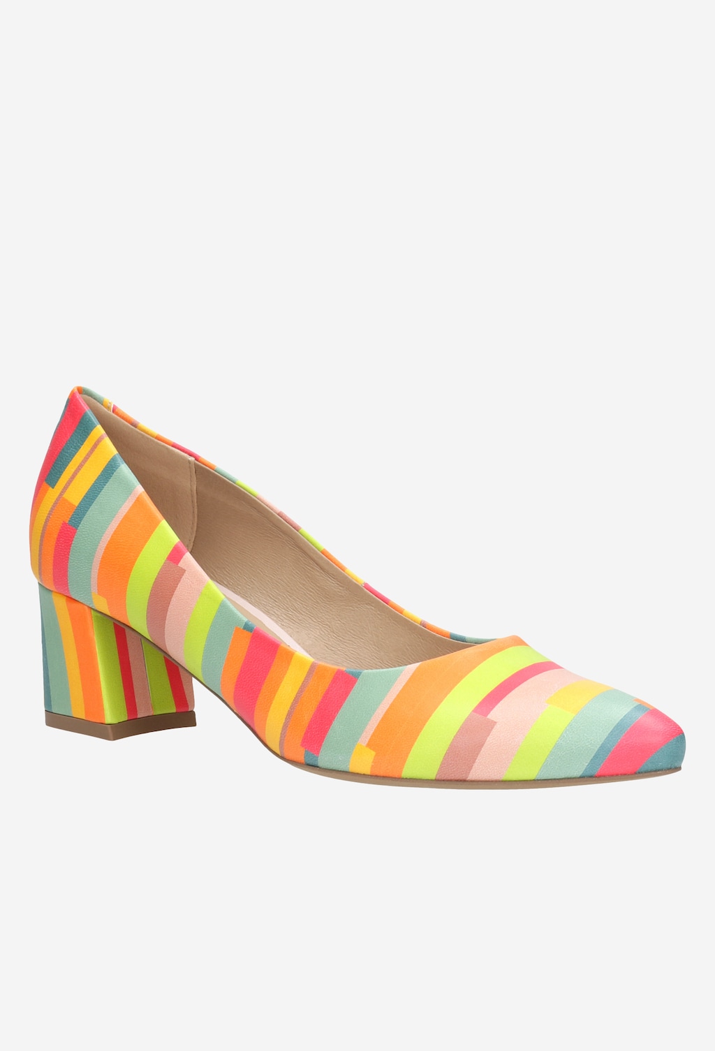 Multikolorowe czółenka z minikolekcji virtual visions 35016-55 Widok 3