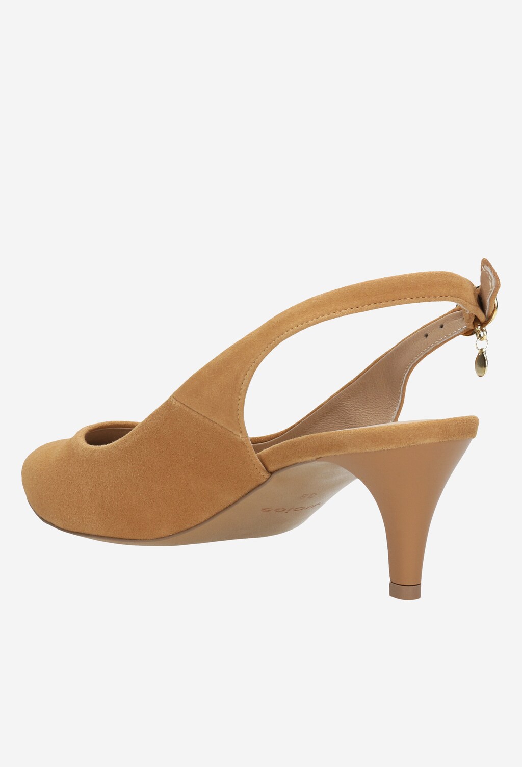 Jasnobrązowe czółenka na niskiej szpilce 35019-63 Widok 4