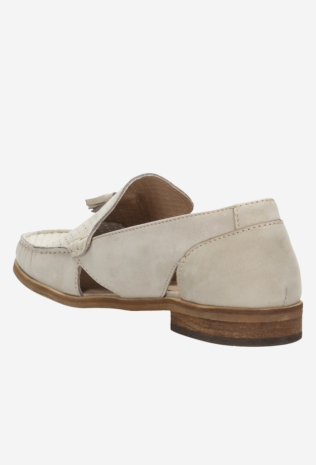 Béžové letní mokasíny dámské z kvalitní velurové kůže 46011-24 Widok 4