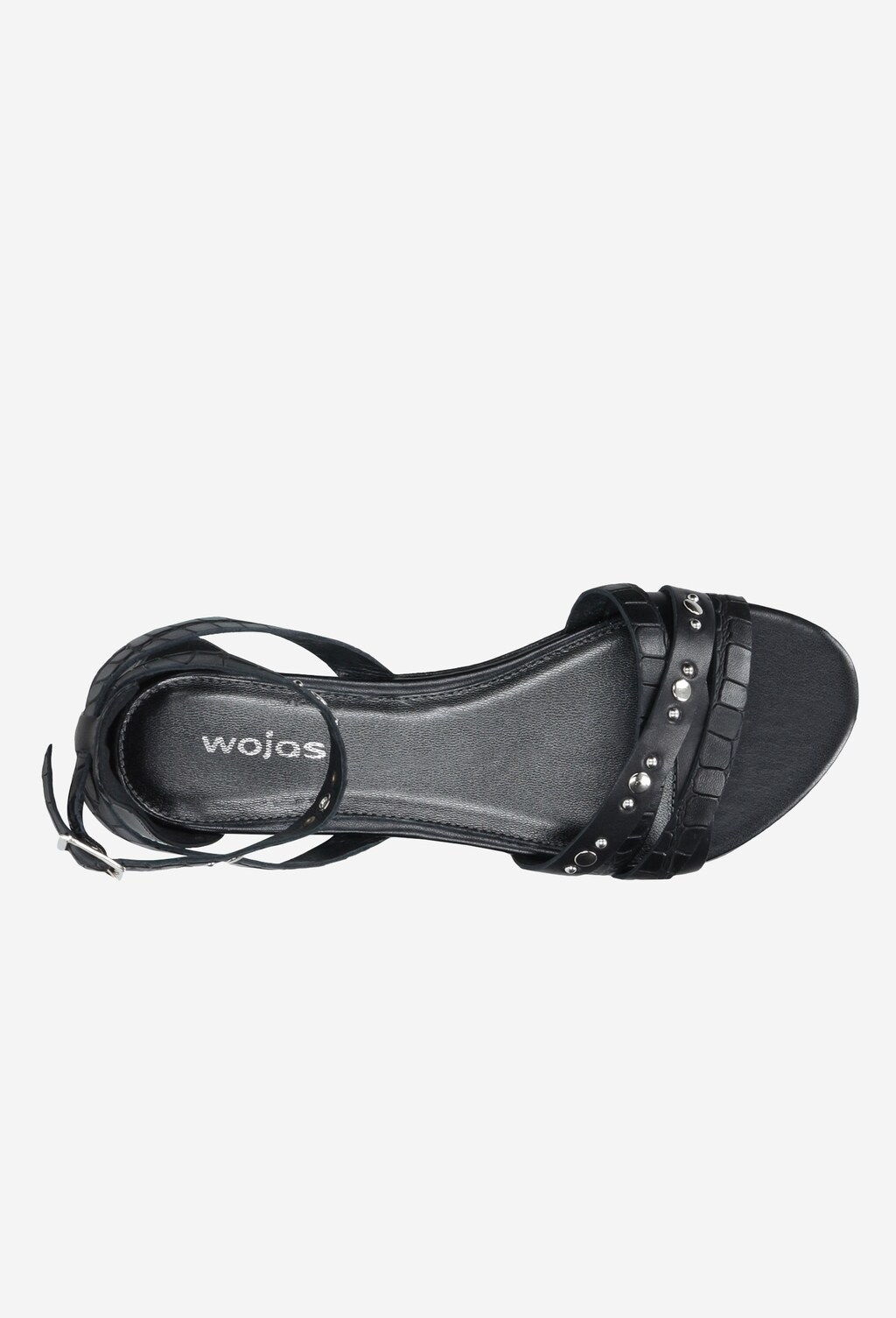 Czarne sandały damskie z zakrytą piętą i ozdobnymi paskami 76005-51 Widok 5