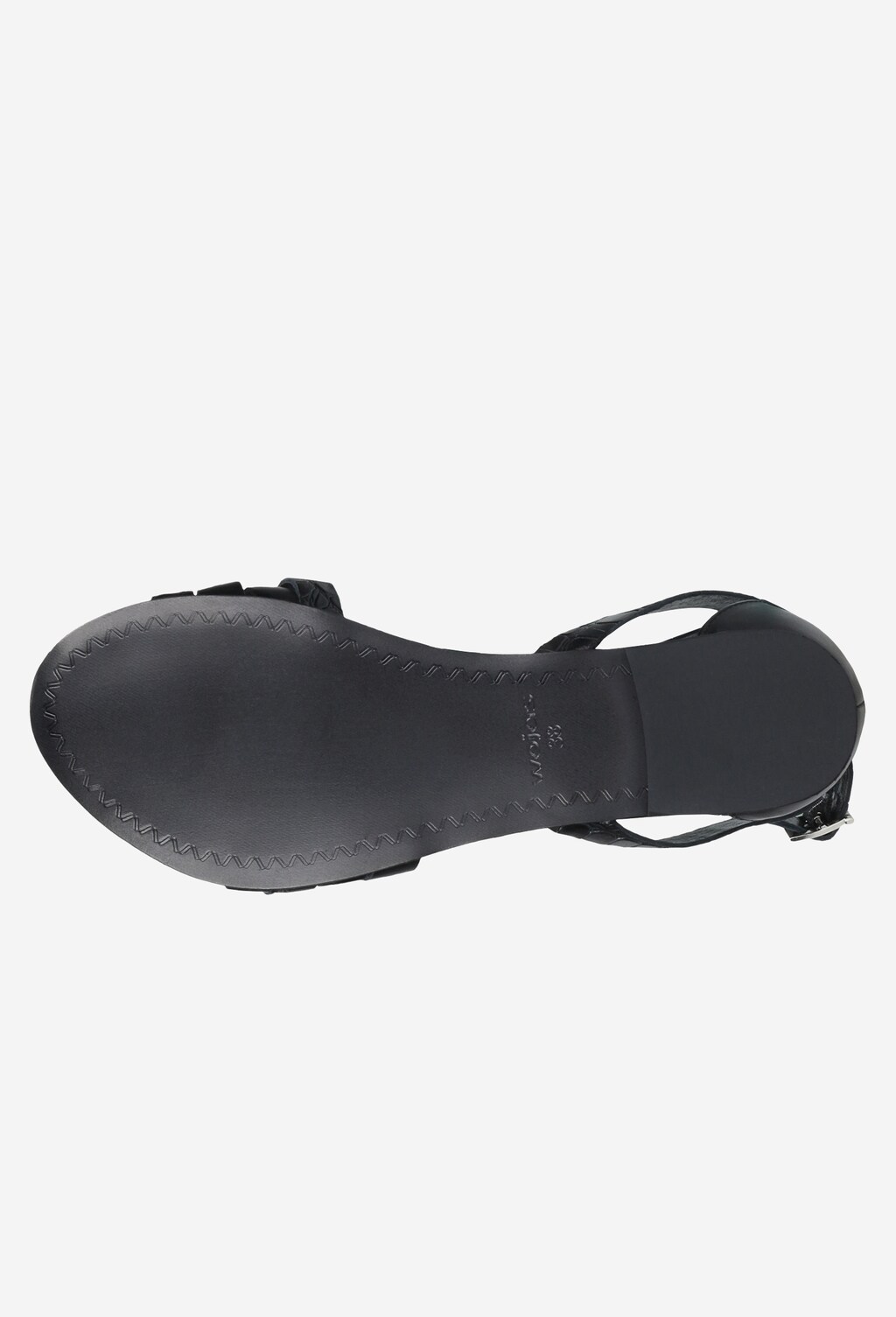 Czarne sandały damskie z zakrytą piętą i ozdobnymi paskami 76005-51 Widok 6