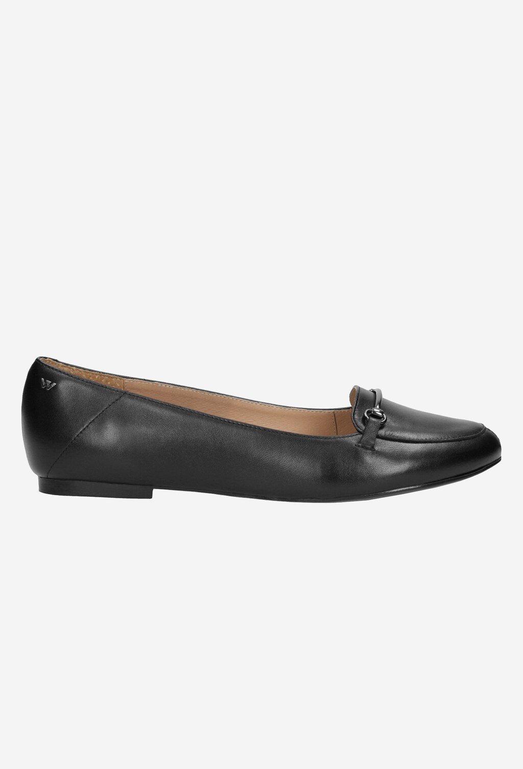 Czarne baleriny damskie z metalową ozdobą 44000-51 Widok 1
