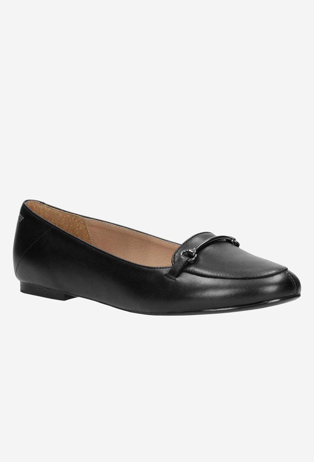 Czarne baleriny damskie z metalową ozdobą 44000-51 Widok 2