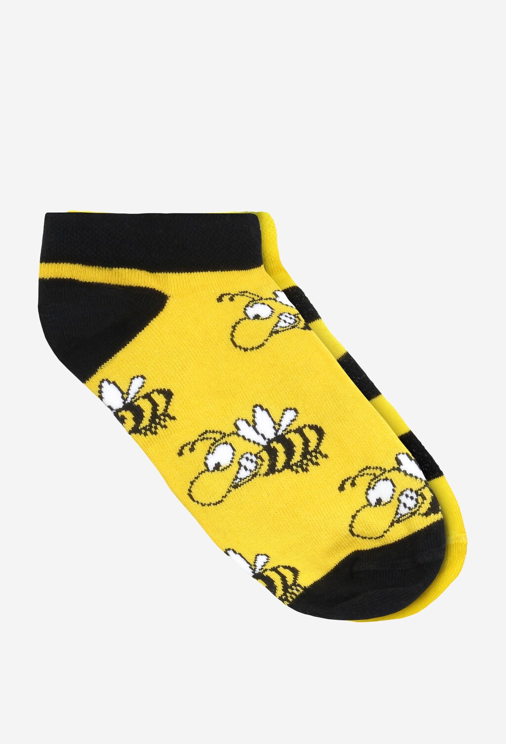 Granatowo-żółte stopki z nadrukiem 97003-85 Widok 1