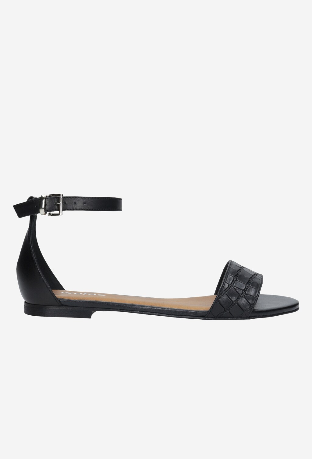 Czarne sandały damskie z zapięciem wokół kostki 76007-51 Widok 1