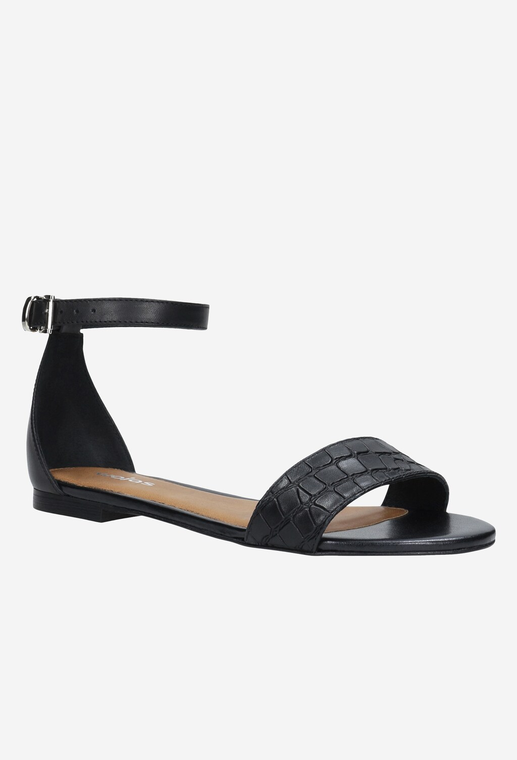 Czarne sandały damskie z zapięciem wokół kostki 76007-51 Widok 2