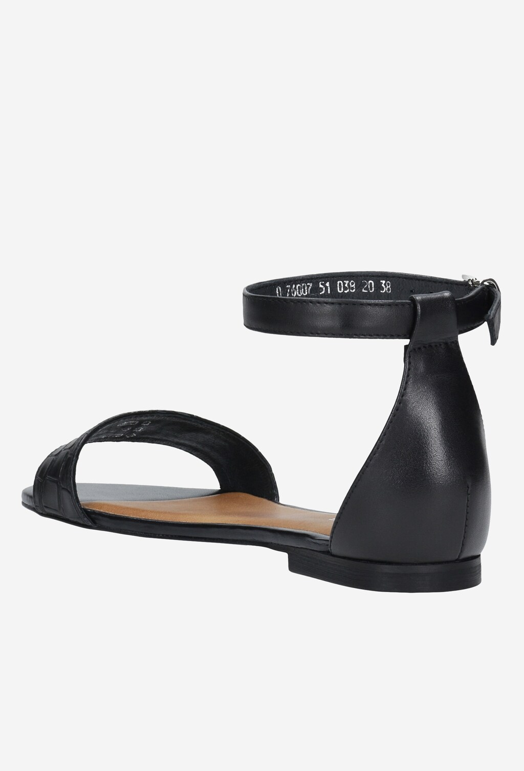 Czarne sandały damskie z zapięciem wokół kostki 76007-51 Widok 3
