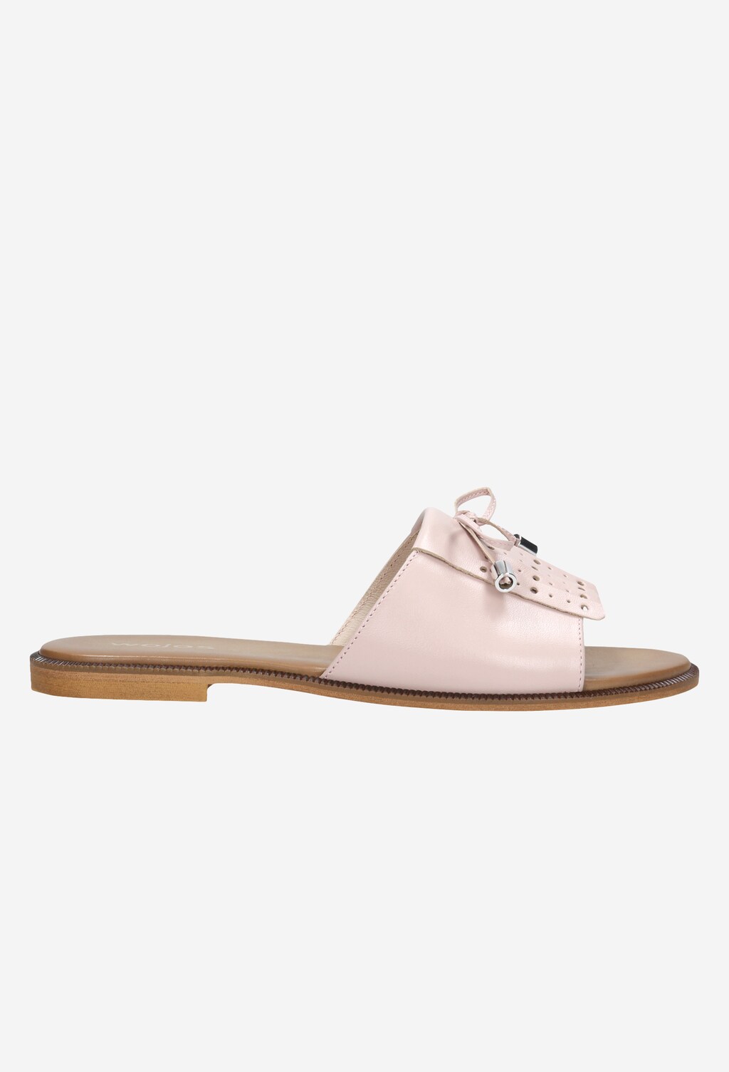 Jasnoróżowe klapki damskie z kokardką 74005-54 Widok 2