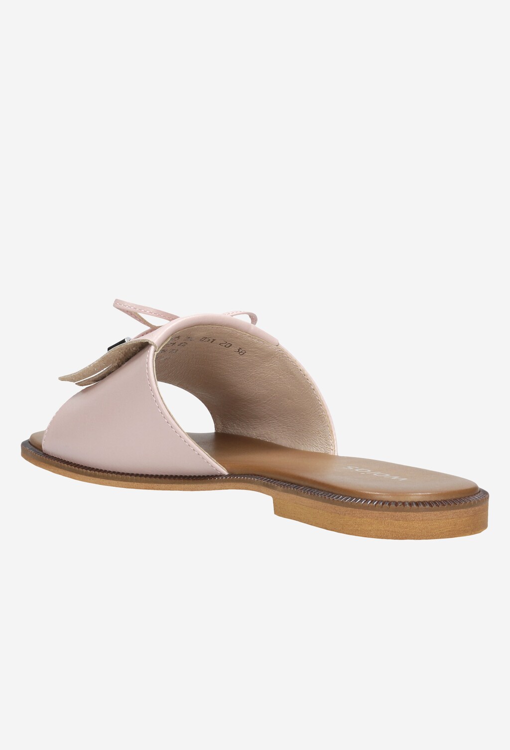 Jasnoróżowe klapki damskie z kokardką 74005-54 Widok 4