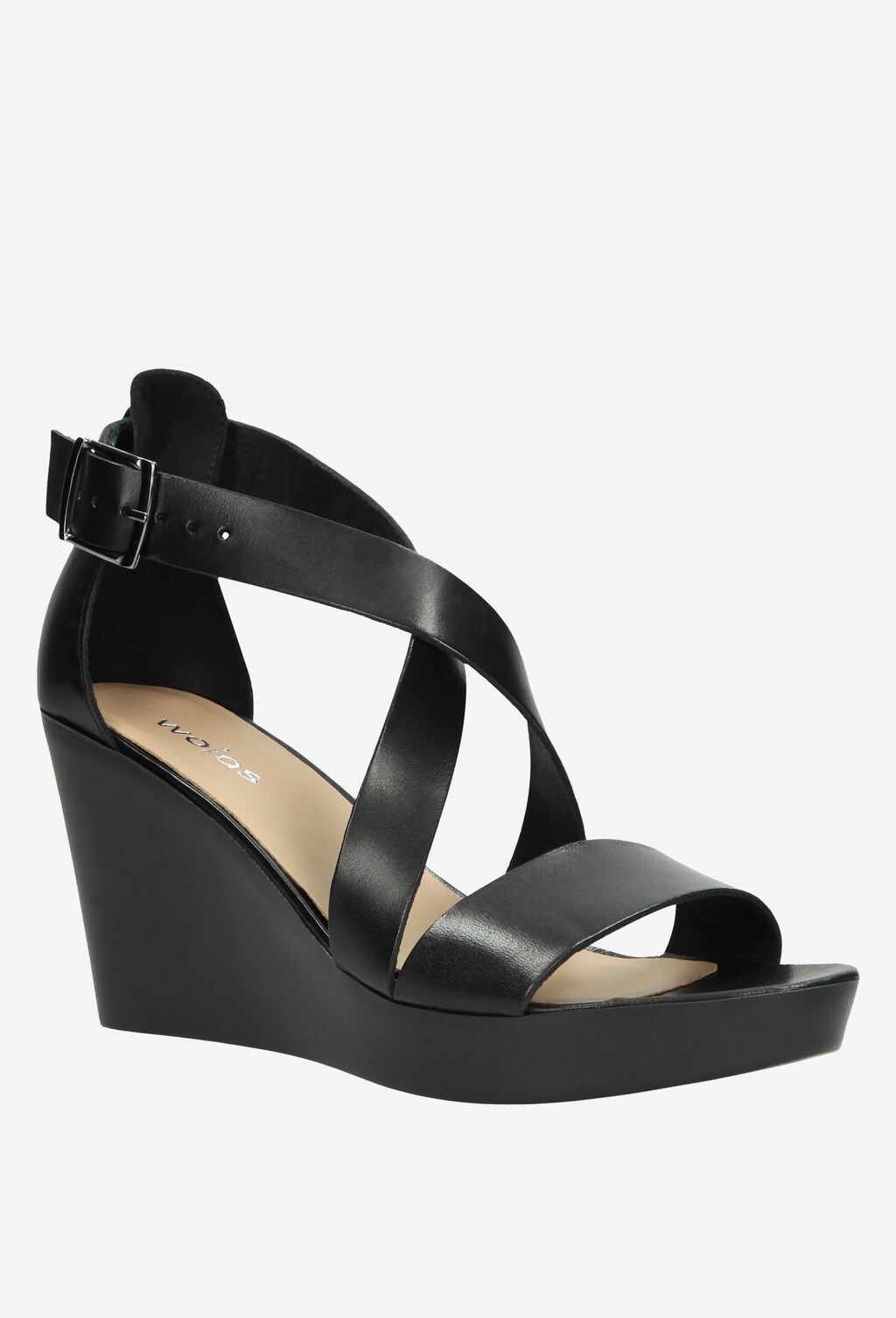 Černé dámské sandály na klínku z kvalitní kůže 76024-51 Widok 3